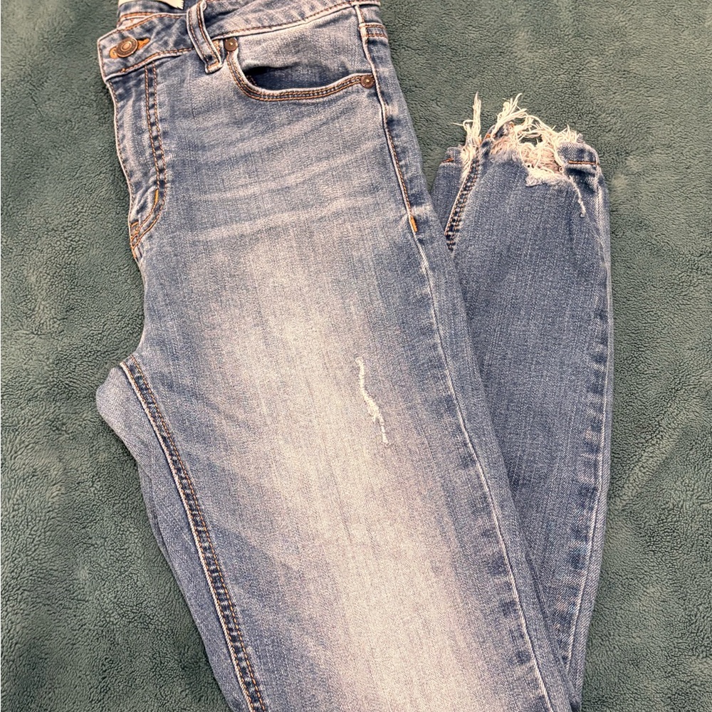Eunina Light Blue Distressed Skinny Jeans